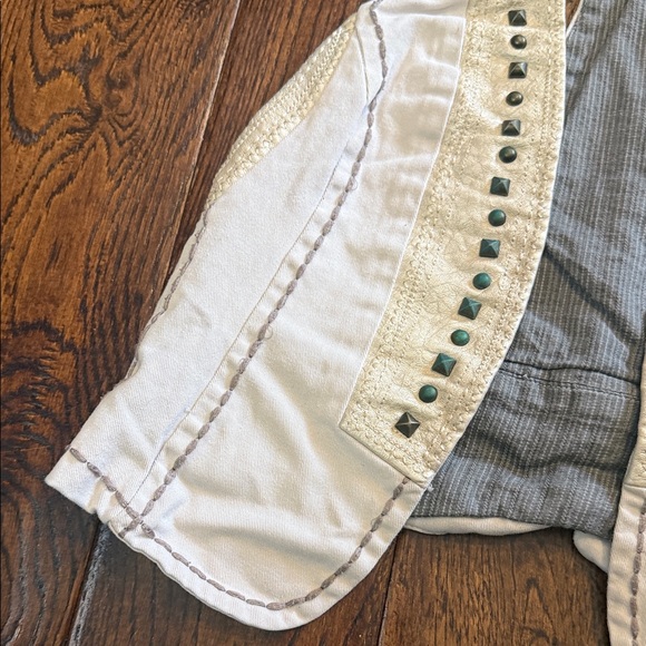 Miss Me Beige and Gray Studded Vest - Picture 3 of 6